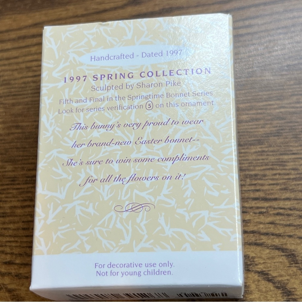 Hallmark Springtime Bonnets 1997 Spring Collection Handcrafted & Dated 1997 - Picture 2 of 9